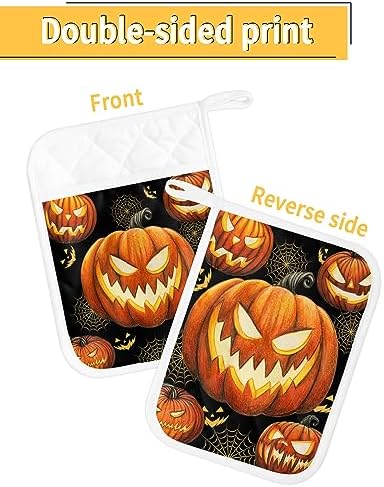 Gehucoxee Halloween Pot Holder Set with Pocket 2 Pack
