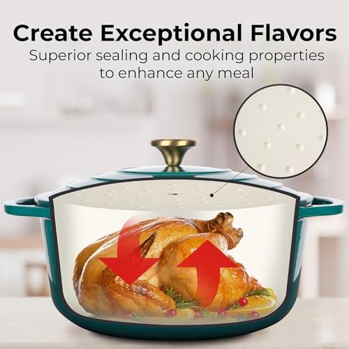 Zulay Premium 6 Quart Cast Iron Dutch Oven with Lid