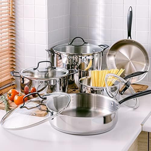 GRANDTIES 3 QT Stainless Steel Saucepan PVD Coated