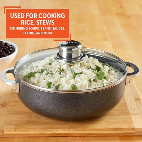 IMUSA 32Qt Nonstick Charcoal Dutch Oven with Glass Lid