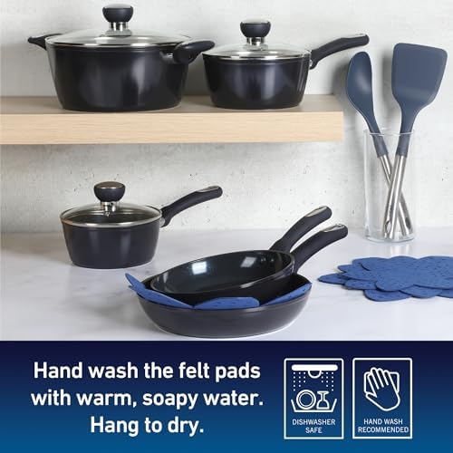 Oster Hawke 14-Piece Cookware Set BlackBlue