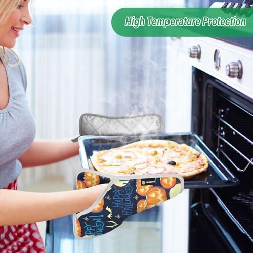 creative Halloween Orange Pumpkins Potholders Set for Kitchen Heat Protection