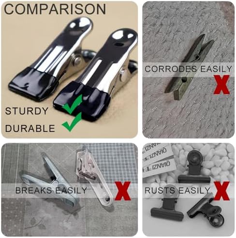 Sturdy Durable Stainless Steel Clothes Pins Multi-Use Design