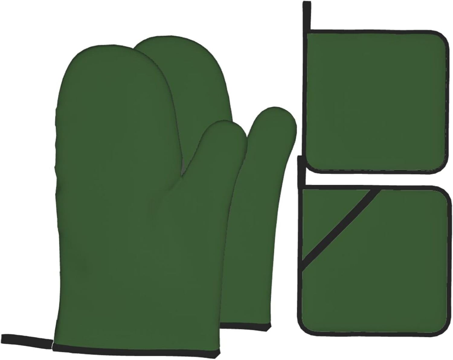 Curdesi 4PCS Oven Mitts Set - Heat Resistant Designated for Cooking BBQ