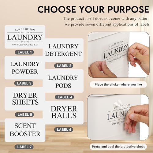 3-Set Modern Laundry Room Organization Baskets Labels
