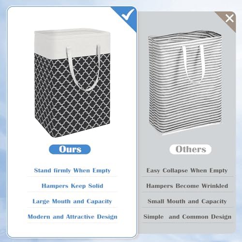 BlissTotes 3-Pack Freestanding Waterproof Laundry Basket Collapsible for HomeDorm