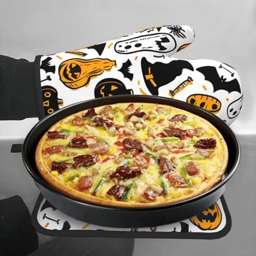 Halloween Oven Mitts Pot Holders Set