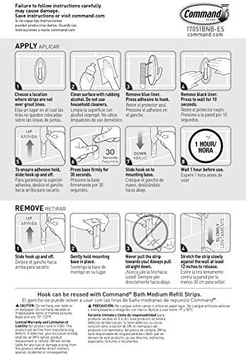 Command Medium Bath Hooks 2 Pack Damage Free