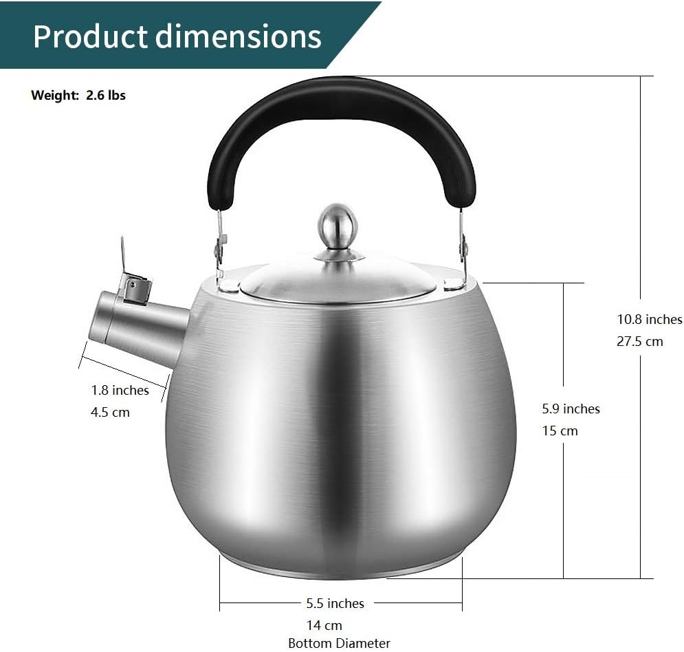 4L Heavy Duty Stainless Steel 304 Tea Kettle
