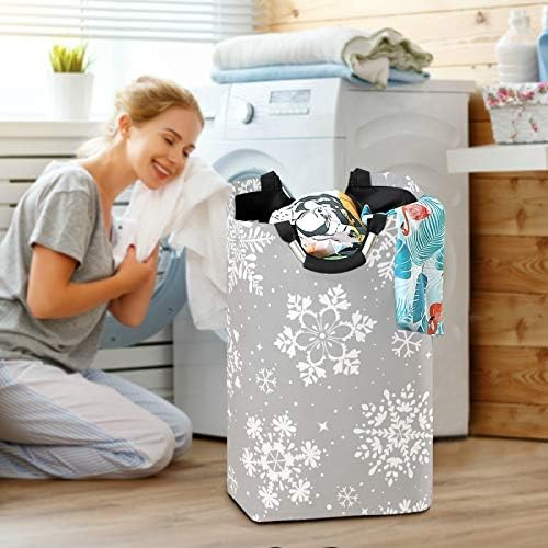 SUSIYO Winter Laundry Basket with Snowflakes Design