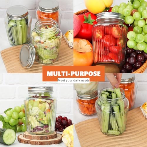 Cehomi 16 oz Glass Mason Jars with Lids - 4 Pack