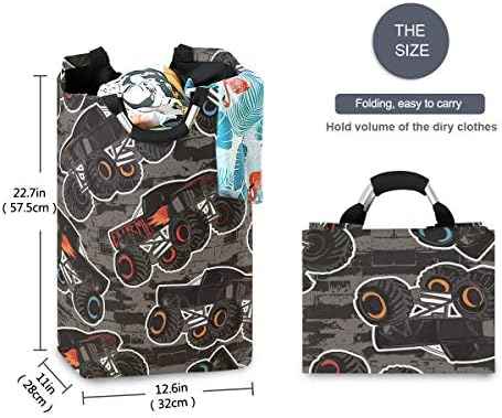 SusiyoMonster Truck Collapsible Laundry Basket for Storage and Organization