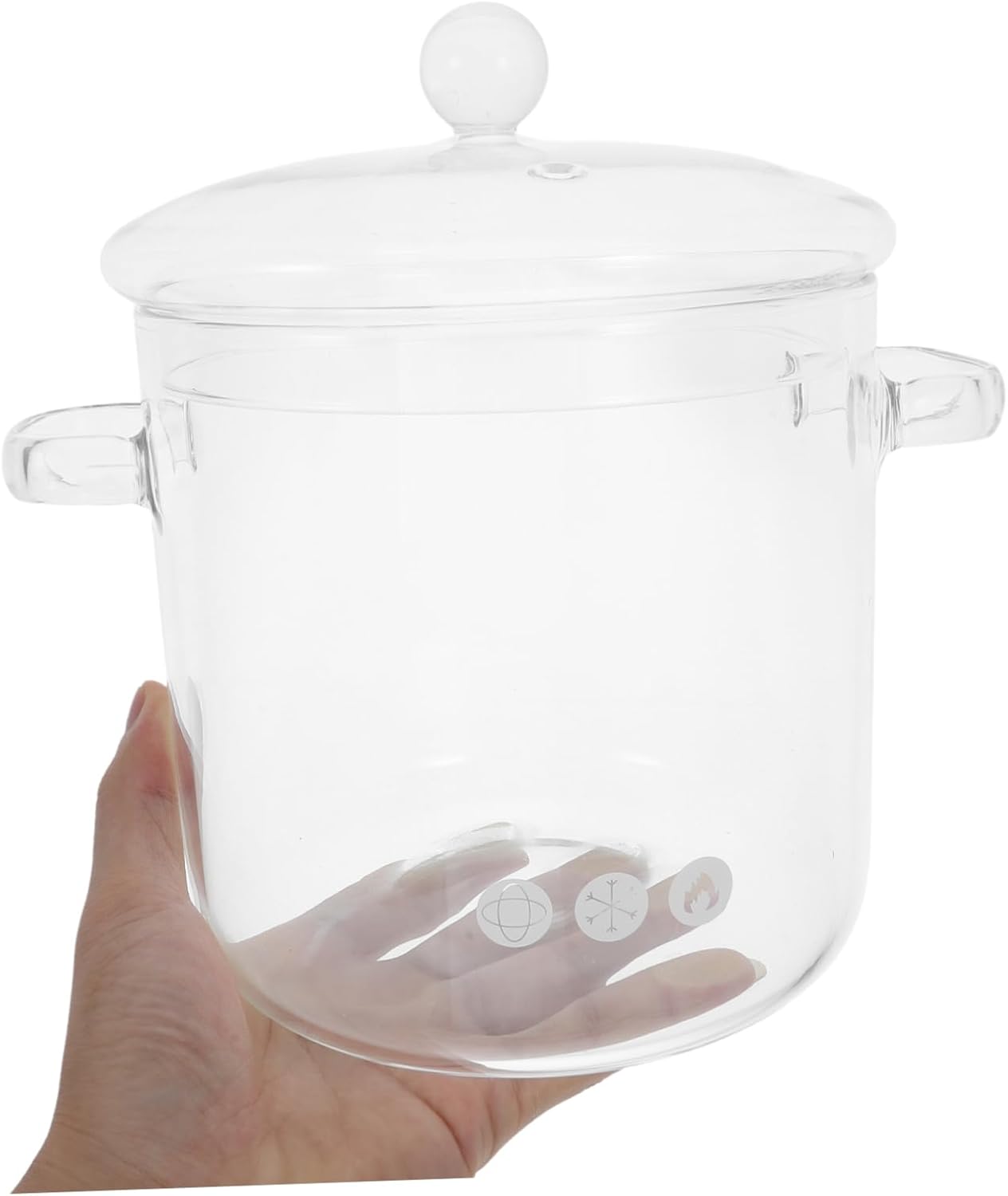 OFFSCH Clear Glass Cooking Pot with Lid Heat Resistant for Stove Top