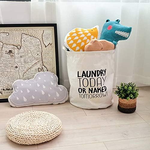 VJJ AIDEAR Wash Today Round Laundry Hamper with Handles