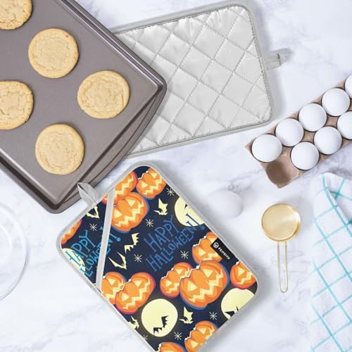 creative Halloween Orange Pumpkins Potholders Set for Kitchen Heat Protection