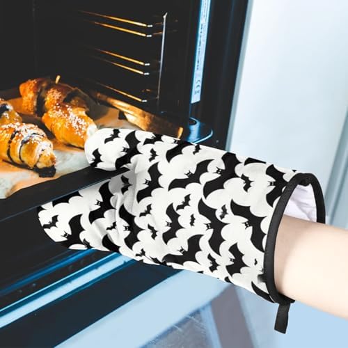 Halloween Bat Prints Oven Mitt Set of 2