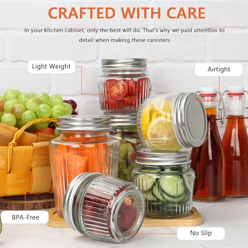 Cehomi 16 oz Glass Mason Jars with Lids - 4 Pack