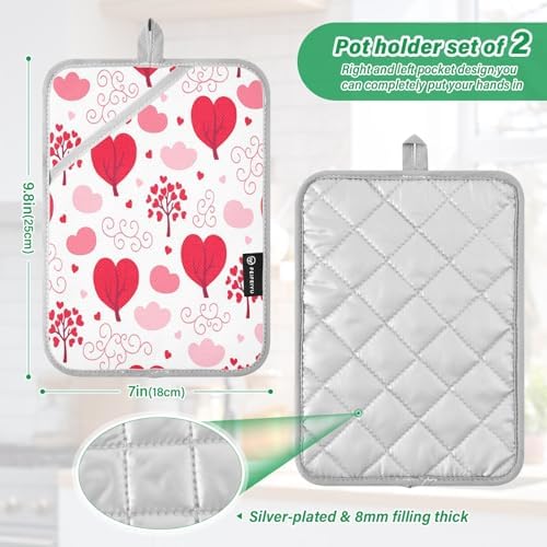 Kcldeci Valentine Seamless Pattern Potholders