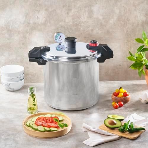 T-Fal 22 Quart Pressure Cooker Set with 3 PSI Settings