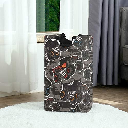 SusiyoMonster Truck Collapsible Laundry Basket for Storage and Organization