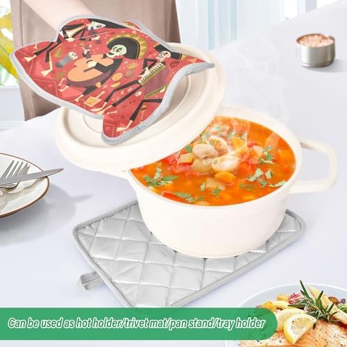 Day of Dead 2Pcs Pot Holder Set