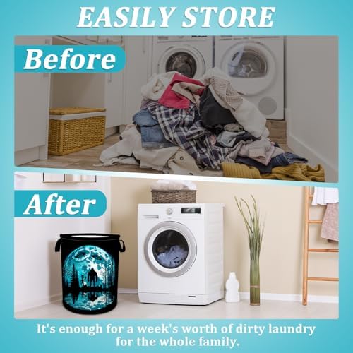Bigfoot and Alien Laundry Basket 157x196 Foldable Waterproof Hamper