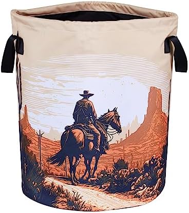 Western Cowboy Style Folding Laundry Basket