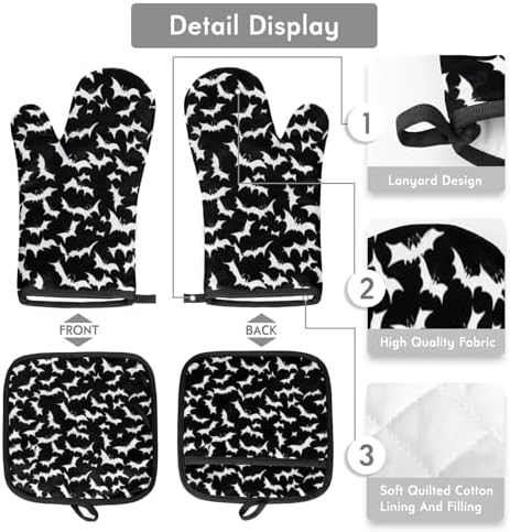 Halloween Spooky Halloween Ghost Oven Mitts and Pot Holders Set