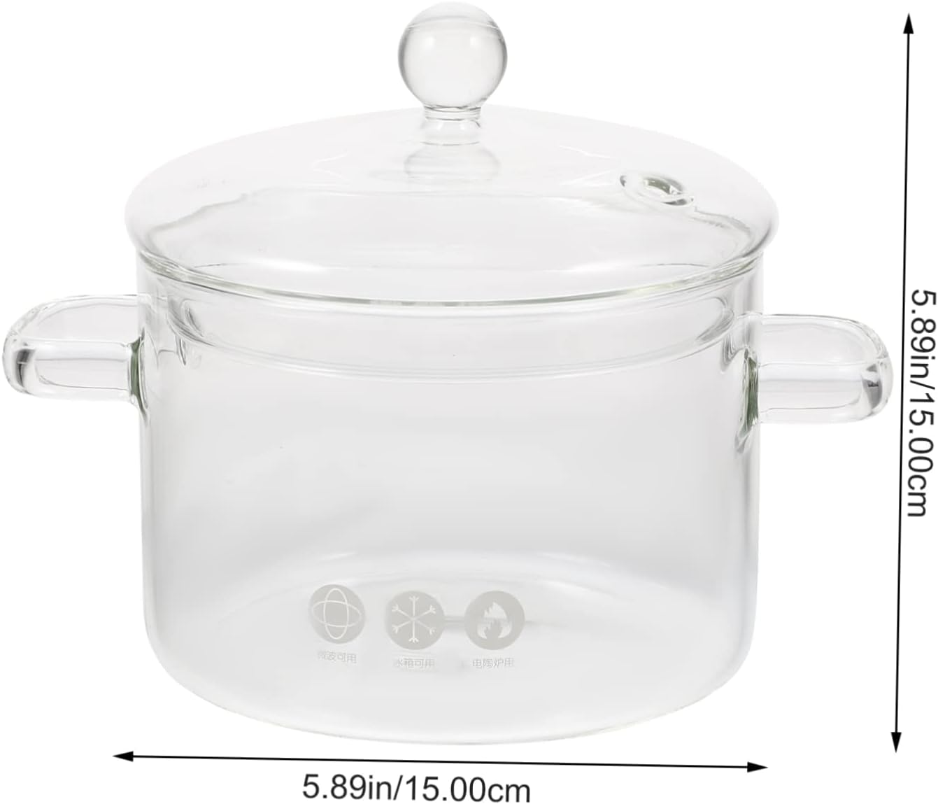 HOLIDYOYO High Borosilicate Glass Stockpot with Lid