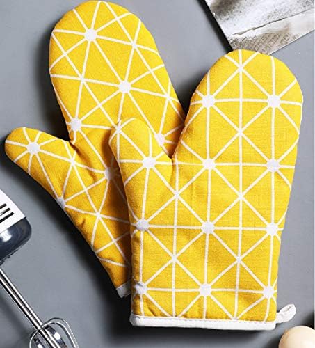 Premium Heat-Resistant Oven Mitts 2-Pack Yellow
