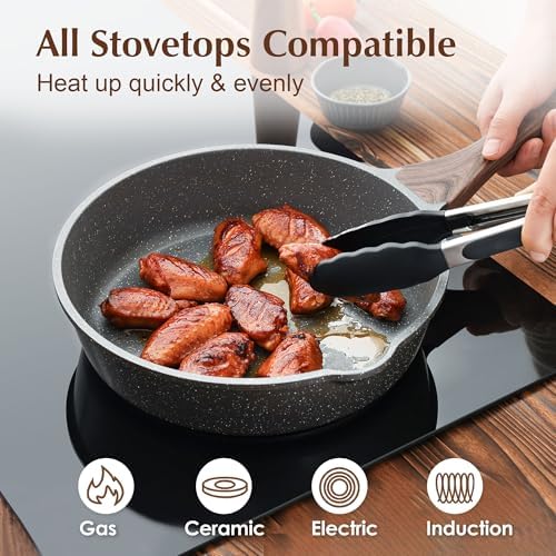 SENSARTE Nonstick Saut Pan with Lid 10-Inch