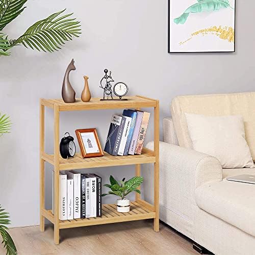 HLXZN 3-Tier Bamboo Freestanding Shelf Unit
