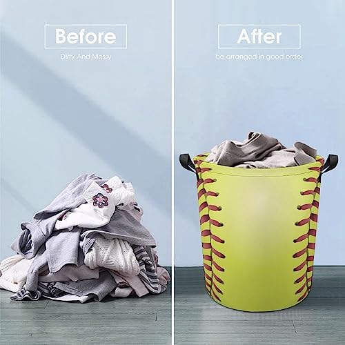MEIKKOQuick-Access Yellow Waterproof Laundry Basket for Colleges Families