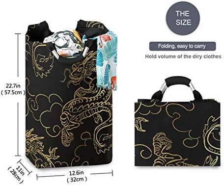 MOYYO Golden Dragon Collapsible Laundry Basket