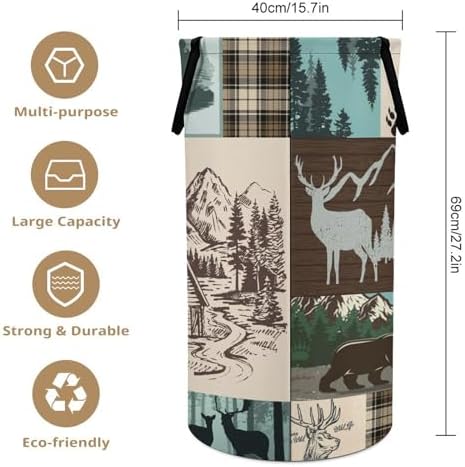 Sturdy Bear Themed Laundry Hamper for Bathroom Kitchen Living Room