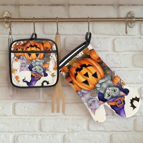 Sweet Halloween pumpkin oven mitts