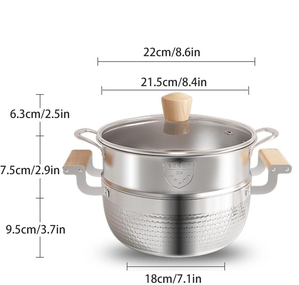 VKEID Tri-Ply Stainless Steel Stock Pot for Oven mitt Required