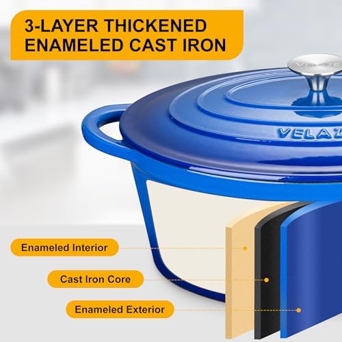 Velaze 75 QT Enameled Dutch Oven with Lid