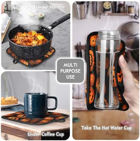 Aglebo Cartoon Halloween - Ppot Holder and Oven Mitt Set