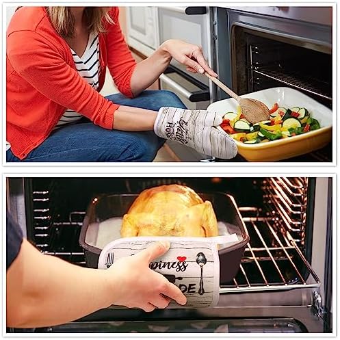 Rtteri 5 Pcs Farmhouse Dish Towels Oven Mitts Set