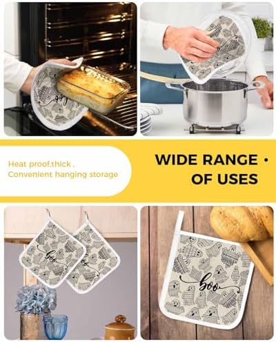 Boanket Black Halloween Pot Holders 5 Pack