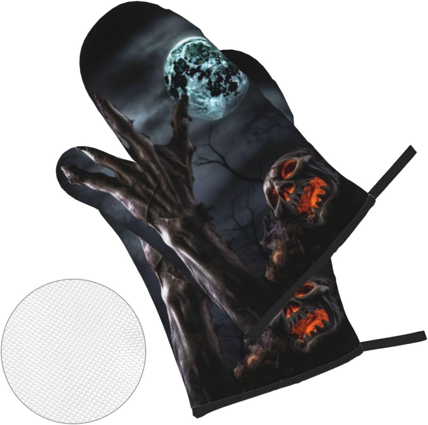 Zombie Hand Dark Halloween Oven Mitts and Pot Holders
