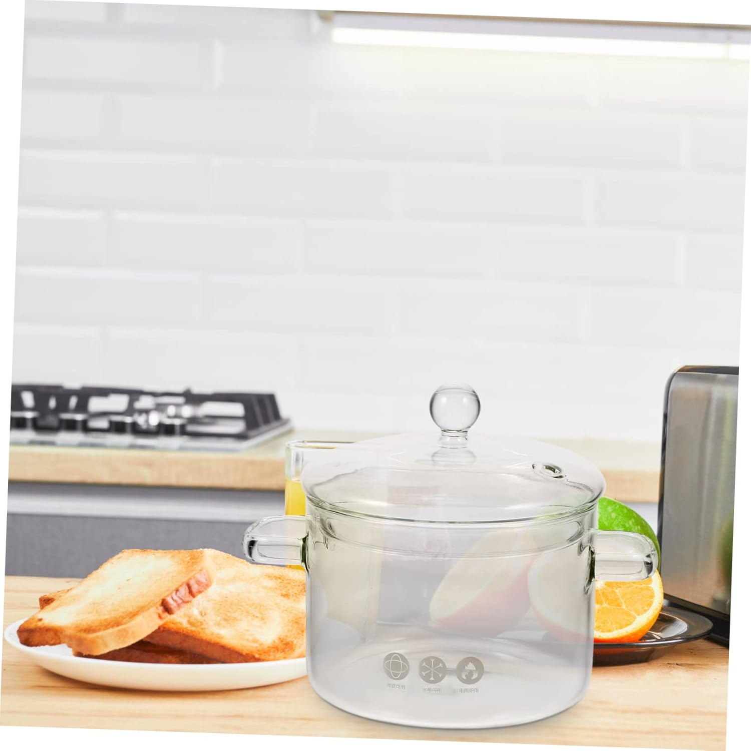 BRIGHTFUFU 1500ml Glass Stew Cooker
