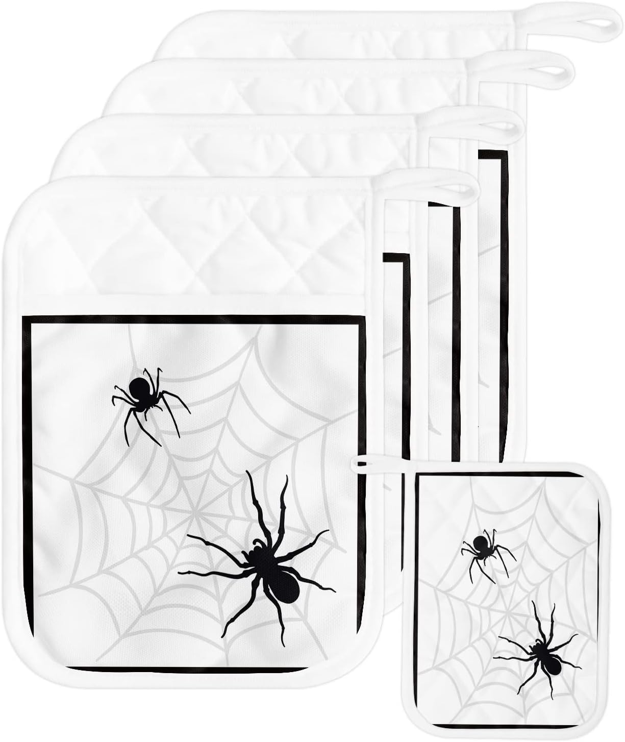 Cobwebz Heat-Resistant Potholders Set of 5