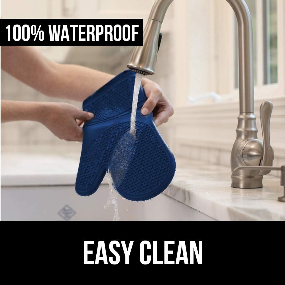 BPA-Free Silicone Oven Mitts Set Heat Resistant Soft Waterproof