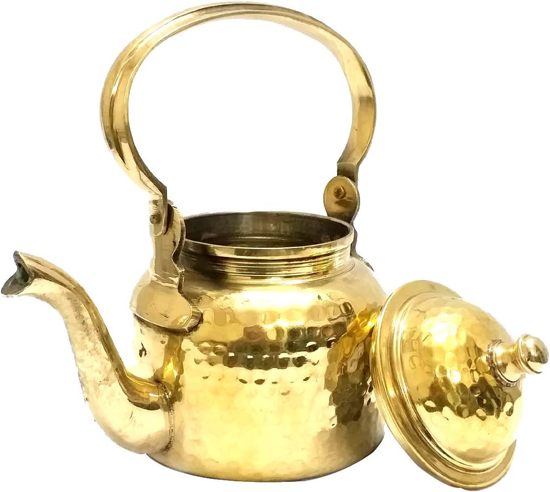 Ekam Art Handmade Brass Tea Kettle 20 Ounce