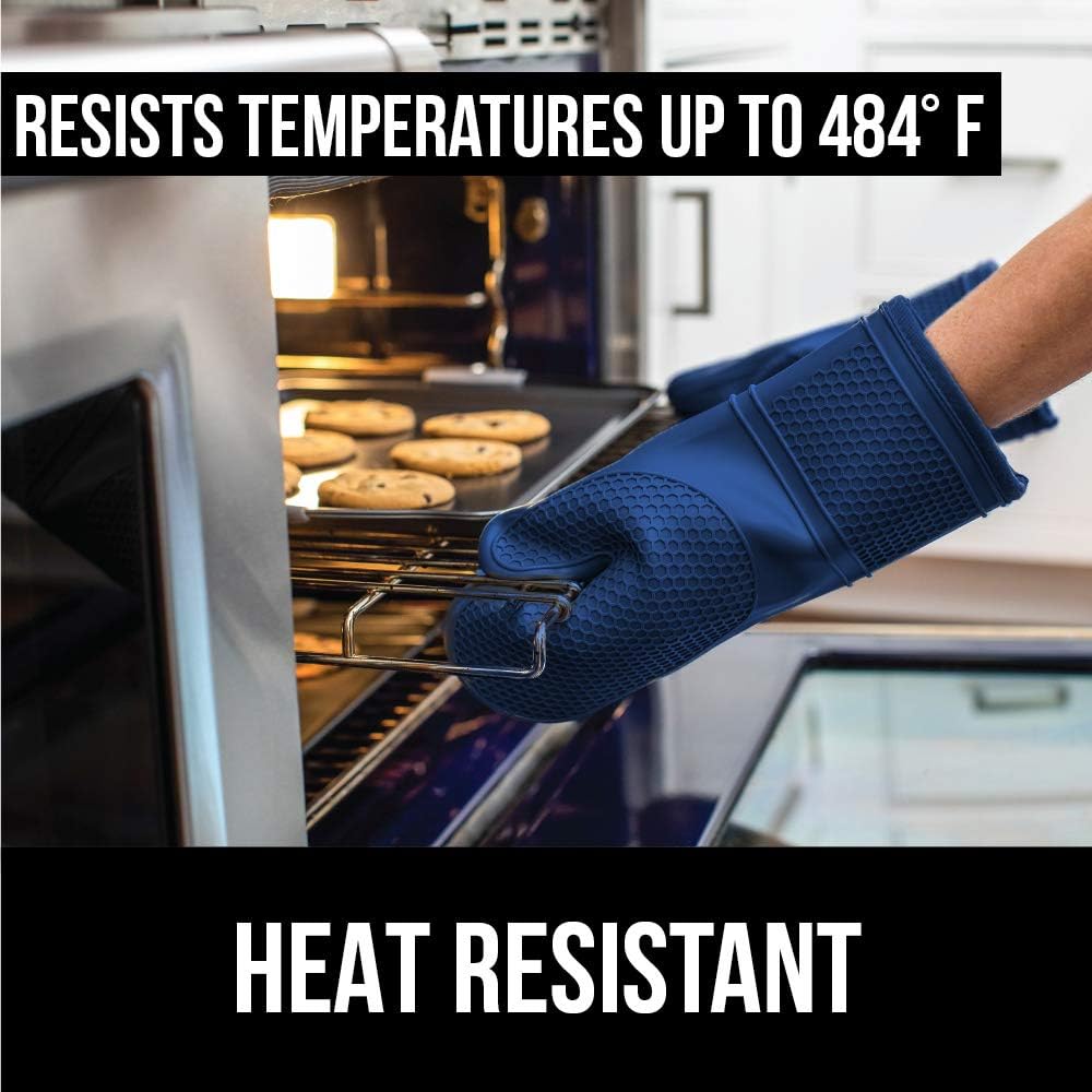 BPA-Free Silicone Oven Mitts Set Heat Resistant Soft Waterproof