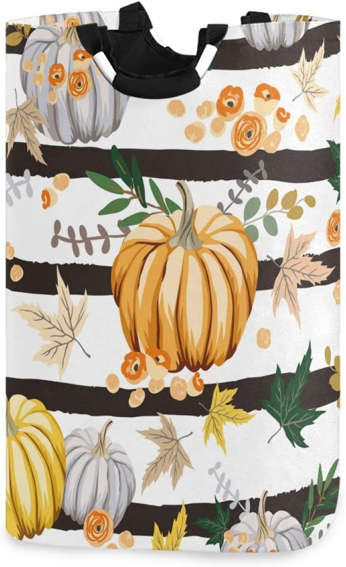 Susiyu Fall Autumn Orange Pumpkins Laundry Basket