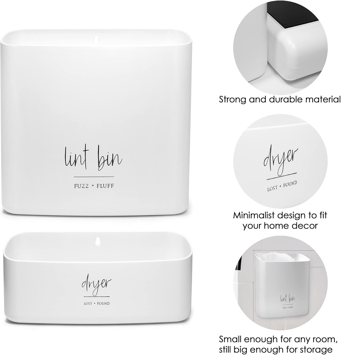 Magnetic Lint Bin for Laundry Storage