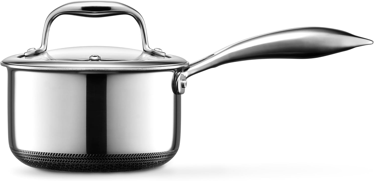 1-Quart Hybrid Saucepan with Tempered Glass Lid